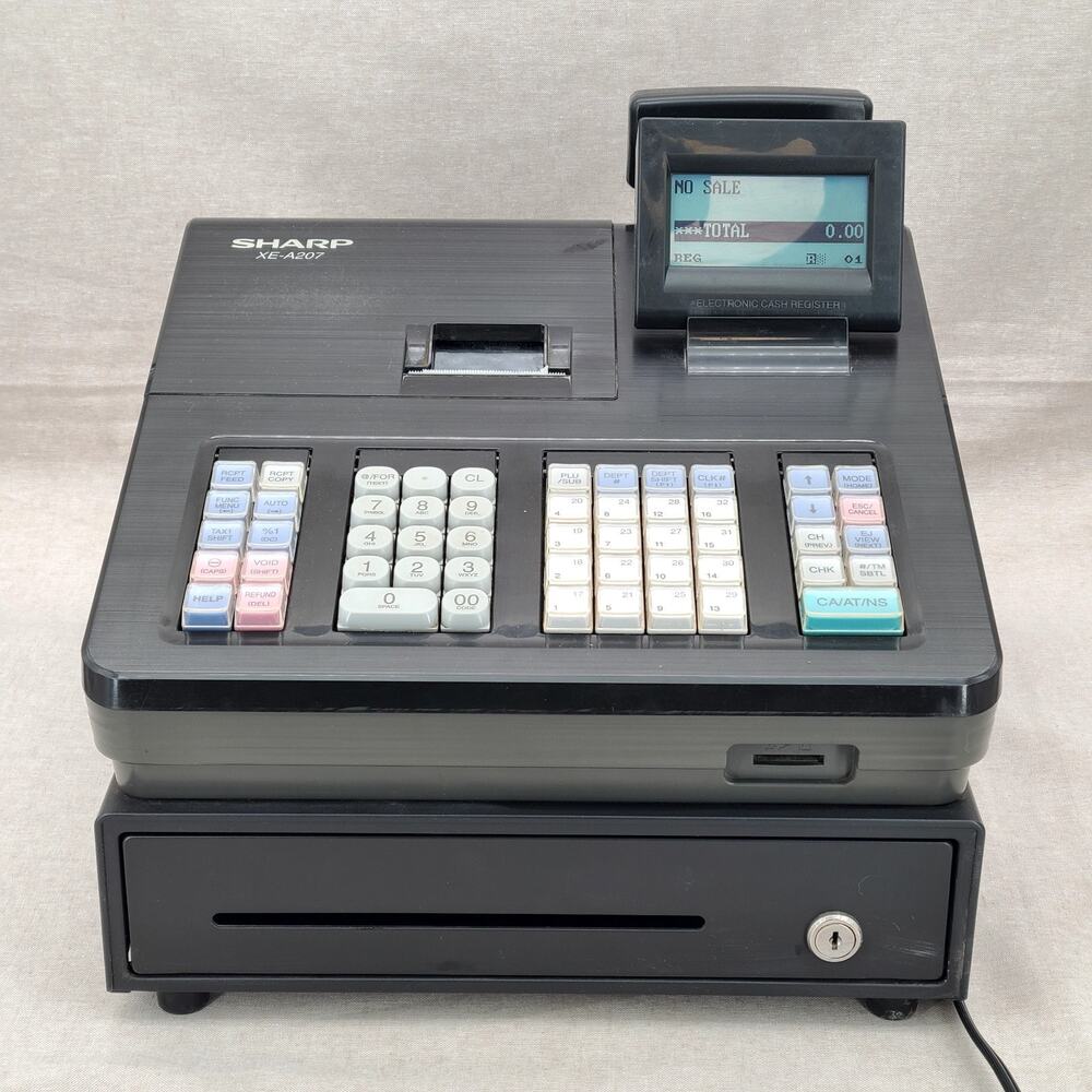Sharp XE-A207 Control System Electronic Cash Register Tested Works No Key